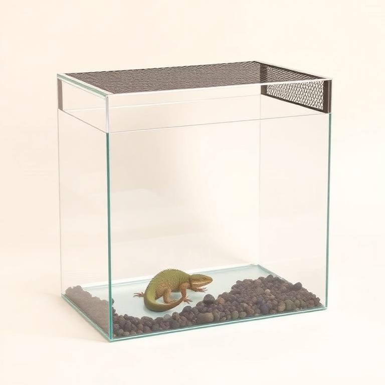 Terrarium verre avec couvercle grillagé